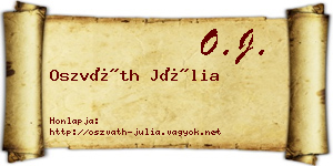 Oszváth Júlia névjegykártya