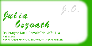 julia oszvath business card